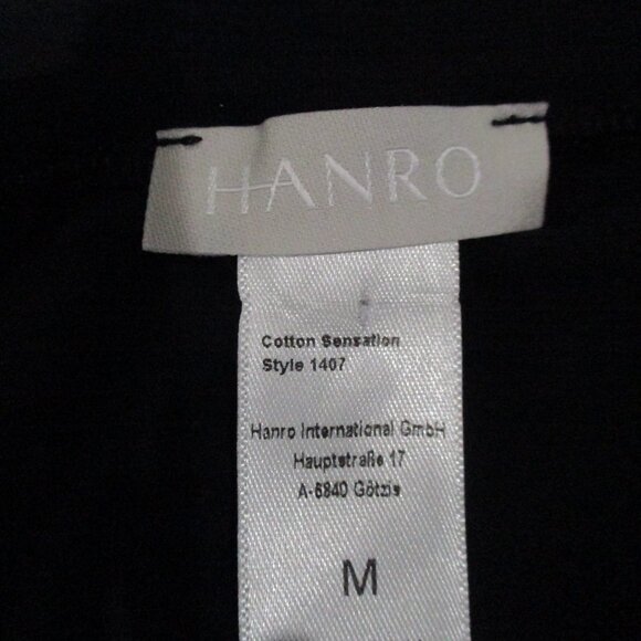 Hanro Womens Cotton Short Sleeve Round Neck Basic T-Shirt Black - Picture 5 of 5